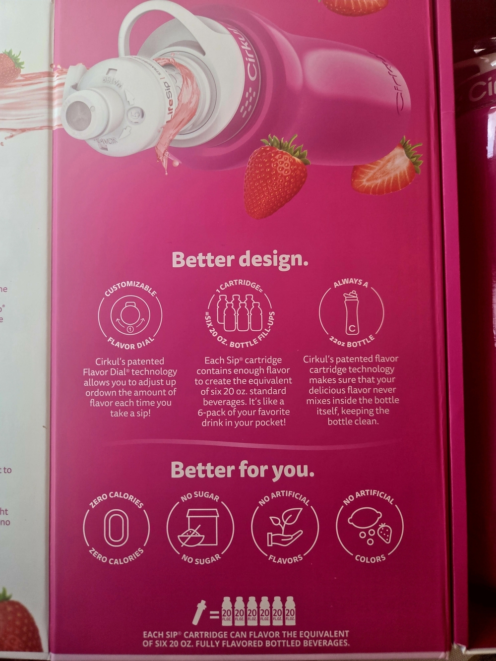 Cirkul Pink Stainless Bottle & Flavor Kit - Picture 4 of 5